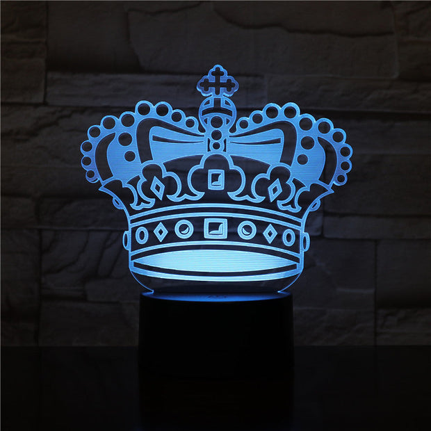 Crown Hat 3D LED Night Lamp Romantic Bedroom Table Lamp Valentines Gifts for Lovers Couples Kids Sleeping Light 3D-2006