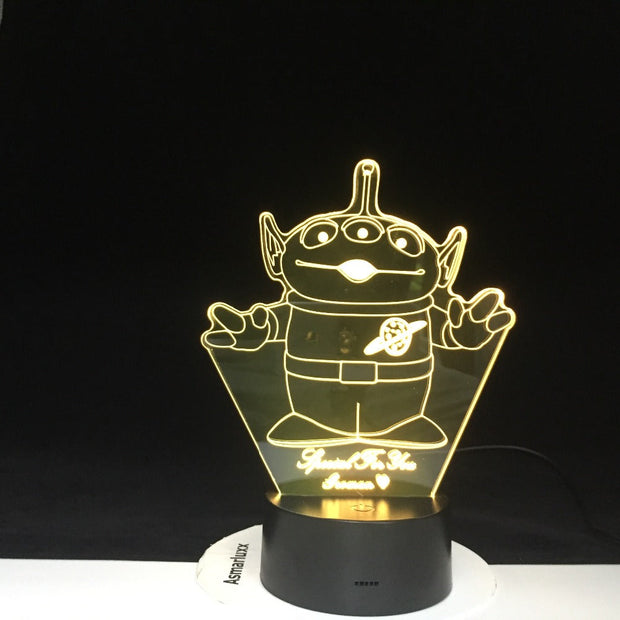 Three Eye Monster 3D Lamp Cartoon 7 Colors with Remote for Kids Christmas Present Room Decorative Led Night Light Lamp Awesome