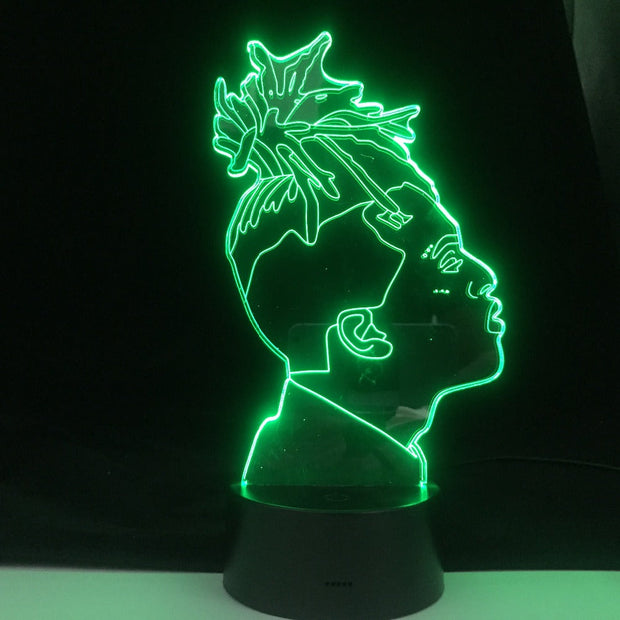 XXXTentacion Famous Rapper 3D LED Lamp Illusion 7 Colors Changing Table Night Light Baby Bedside Decoration Lamp DropShipping