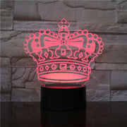 Crown Hat 3D LED Night Lamp Romantic Bedroom Table Lamp Valentines Gifts for Lovers Couples Kids Sleeping Light 3D-2006