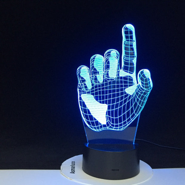 Novelty 7 Colors Romantic Changing Index Finger Night Light 3D LED Desk Table Home Decor USB Table Lamp Dropshipping 3107