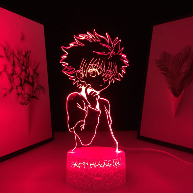 Hunter X Hunter Killua Anime Zoldyck 3D LED Neon LampHome Room Desk Decoration Lamp for Kids Children Birthday Gifts USB Charging