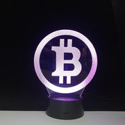 Simple Bitcoin Night Light 3D LED USB RGB Table Desk Lamp Home Decor Christmas Gift Display Bulb Boy Toys Birthday Present