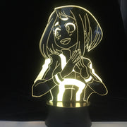 Ochaco Uraraka Anime Lamp My Hero Academia Boku 3D LED Nightlights ANIME LAMP Kids Child Boys Bedroom Decor Acrylic Table Lamp