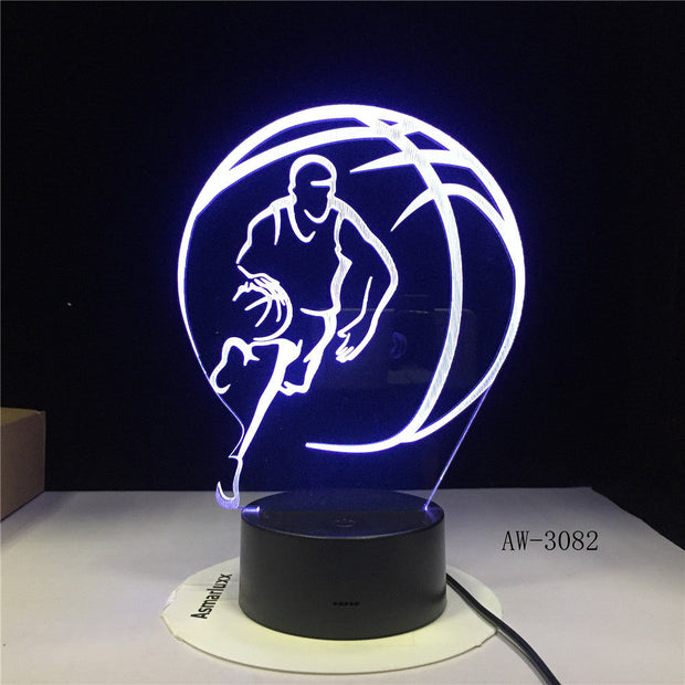 3D Basketball Sport Home Decoration LED illusion Touch 7 Color Change Lamp Bedroom Night Light Best Child Boys Man Gift AW-3082