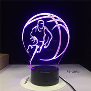 3D Basketball Sport Home Decoration LED illusion Touch 7 Color Change Lamp Bedroom Night Light Best Child Boys Man Gift AW-3082