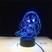 Japan Cartoon Figure Girl 3D Lamp LED USB Table Multicolor Night Light Kawaii Anime Lava RGB Lighting Luminaria Gift AW-2791