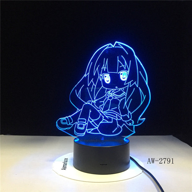 Japan Cartoon Figure Girl 3D Lamp LED USB Table Multicolor Night Light Kawaii Anime Lava RGB Lighting Luminaria Gift AW-2791