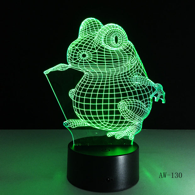 Animal Frog Seeds 3D Cartoon USB Lamp Bulbasaur LED Night Light Visual Illusion Table Holiday Kid Toy Drop Shipping AW-130