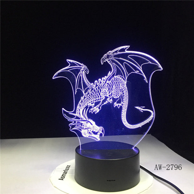 Cut Flying Dragon 3D Night Light 7 Colors Change LED Table Xmas Gift Ancient Dragon Art Home Decor Lamp Dropshipping AW-2796