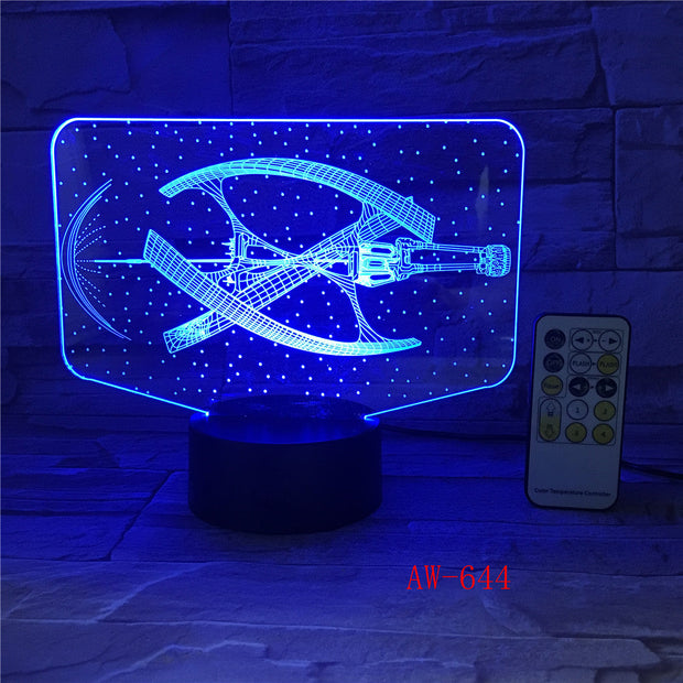 7 Colorful Changeable Mood LED Lamp 3D Led Spaceship Earth Space Desk Lighting Bedroom Bedside Decor Night Light Gifts AW-644