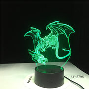 Cut Flying Dragon 3D Night Light 7 Colors Change LED Table Xmas Gift Ancient Dragon Art Home Decor Lamp Dropshipping AW-2796