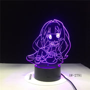 Japan Cartoon Figure Girl 3D Lamp LED USB Table Multicolor Night Light Kawaii Anime Lava RGB Lighting Luminaria Gift AW-2791