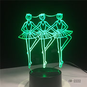Ballet Girl 7 Color Lamp 3d Visual Led Night Lights For Kids Touch Usb Table Lampara Lampe Baby Sleeping Nightlight AW-2222