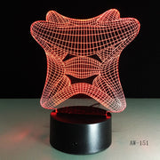 Novelty Smiley Emoticon Lamp 3D Version Abstract Nightlight Color Lamp Round Smile Bedroom Lamp Kids Birthday Gift AW-151