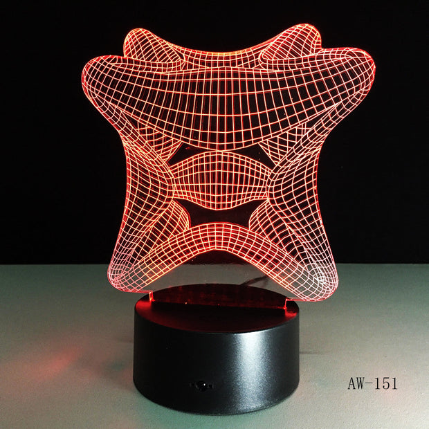 Novelty Smiley Emoticon Lamp 3D Version Abstract Nightlight Color Lamp Round Smile Bedroom Lamp Kids Birthday Gift AW-151