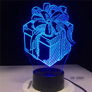 Holiday Gift Box LED Night Lamp 3D Illusion Touch Sensor Hoom Decoration Child Kids Baby Nightlight Gift Box Desk Lamp AW-3099