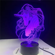 Unicorn Romantic Gift 3D LED Table Lamp 7 Color Change Night Light Room Decor Lustre Holiday Girlfriend Kids Toys AW-2319