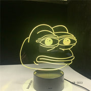 Cartoon Frog Night Lamp 3D Illusion 7 Color Changing Decorative Light Child Kids Girl Gift Desk LED Night Light Bedside AW-3033