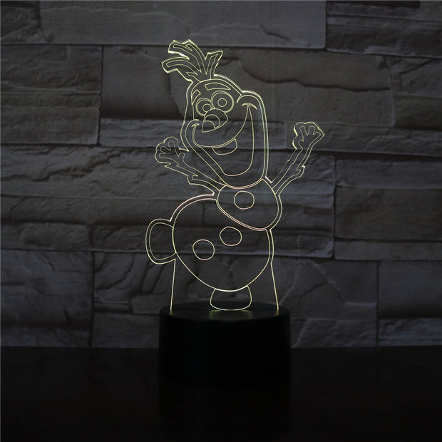 3D Night Light Snowman Olaf Nightlight for Kids Bedroom Decor Battery Operated Atmosphere Pretty Baby Led Night Lamp
