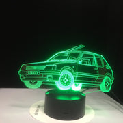 vkx nsk Touch USB Indoor Lighting Car Shape Small Night Light Novelty led 3D Visual Night Light 7 Colors Changeable Desk Lamp