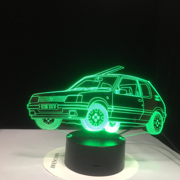 vkx nsk Touch USB Indoor Lighting Car Shape Small Night Light Novelty led 3D Visual Night Light 7 Colors Changeable Desk Lamp