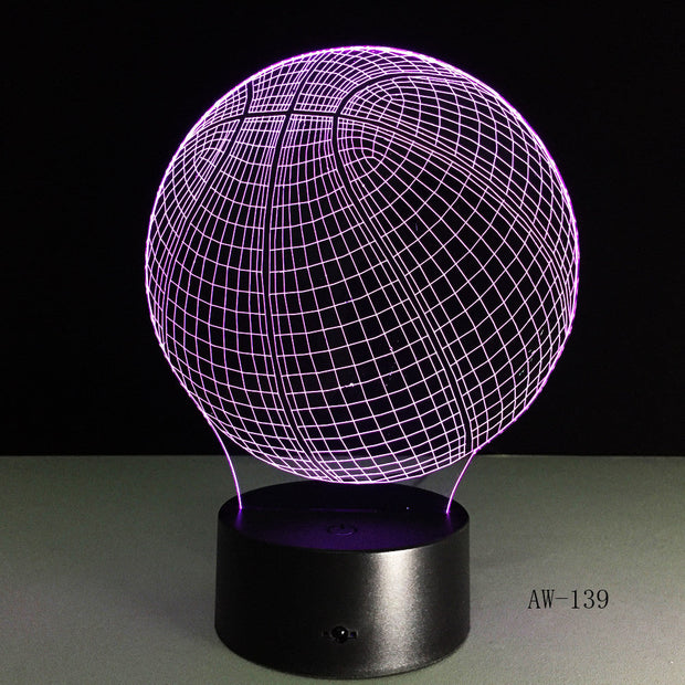 3D Basketball Sport Home Decoration LED illusion Touch Usb 7 Color Change Lamp Bedroom Night Light Child Boys Man Gift AW-139