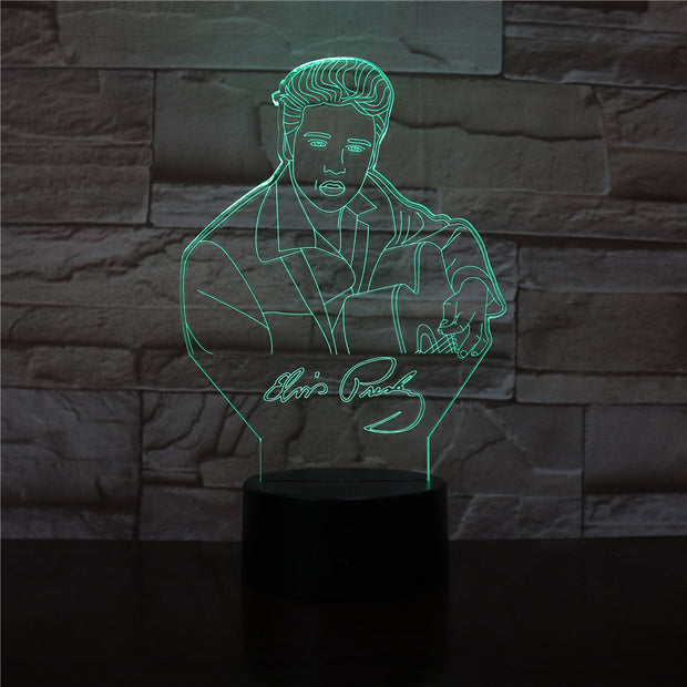 Elvis Aaron Presley 3D LED Night Light Touch Remote Sensor 7 Colors Changing Kids Gift The King Singer Table Lamp Bedroom Decor
