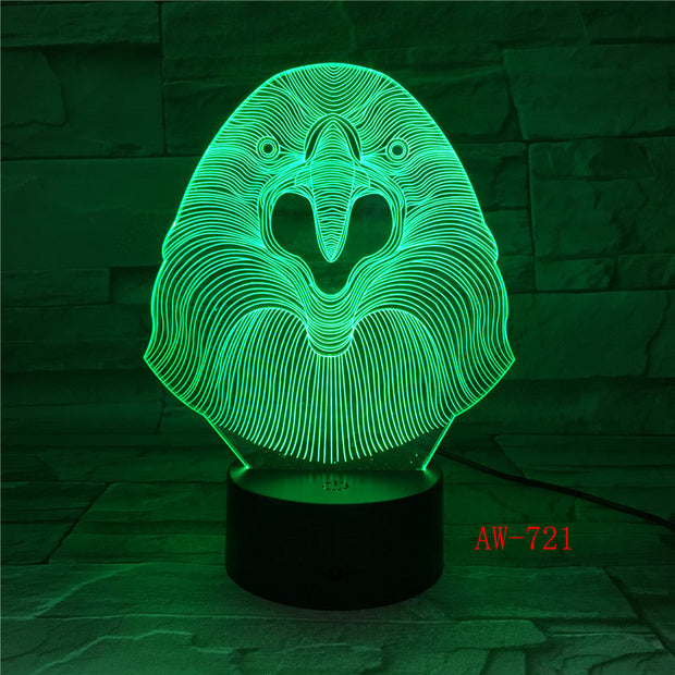 USB LED 3D Visual Owl Modelling Night Light Bedside Sleep Table Lamp Kids Gifts Mood Lampara Animal Light Fixture AW-721