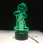 Sesame Street Elmo BIG BIRD GROUCH Table Lamp Color Change Lampen Child NightLight USB Flexible lampe Luminaria Lamparas AW-3228
