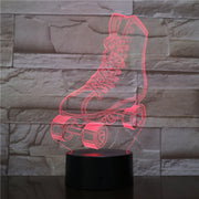 Roller Skates Multi colors 3D RGBW Novelty Lava LED Night Light Table Lamp USB for Child Gift Home Decor Dropshipping