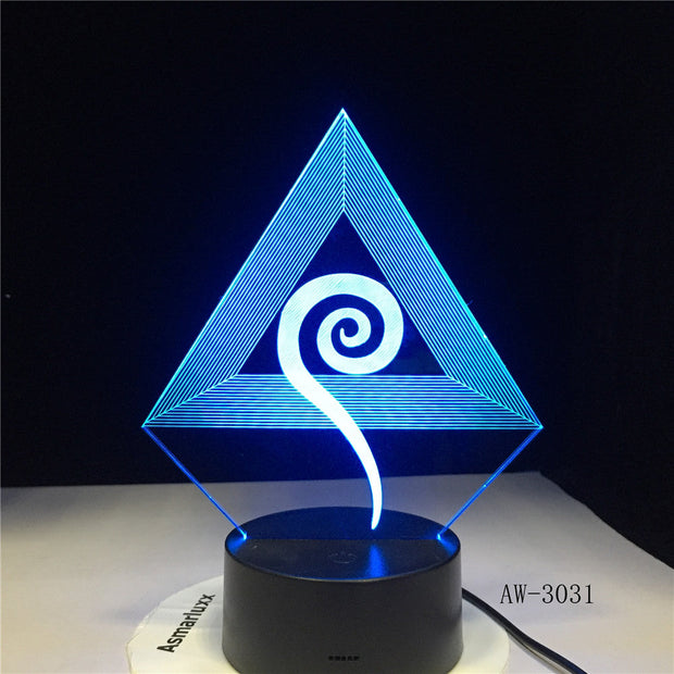 Abstract Wind Symbol 7 Colors 3D Lamp LED NightLight light Acrylic lamp Atmosphere Novelty indoor Lighting DropShipping AW-3031