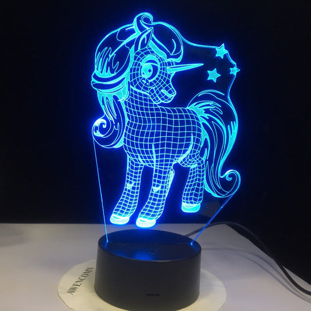 Unicorn 3D LED Night Light Desk Lamp Romantic Gift 7 Colors Change Room Decor Holiday Girlfriend Kids Toy Dropshipping