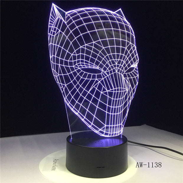 Black Panther Modelling Nightlight Usb Touch Luminous Super Hero Desk Lamp Kid Bedroom Sleep Lighting Fixture Home Decor AW-1138
