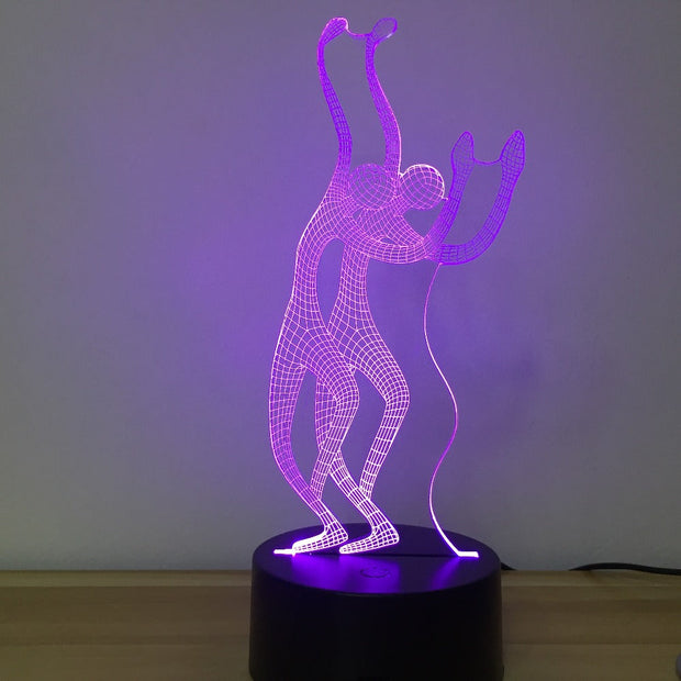 Dancing Acrylic Night Lighting Lamp Yoga 3D LED Luminaria Nightlight Colorful Gradient Creative Table Lava Lamp Bedroom Decor