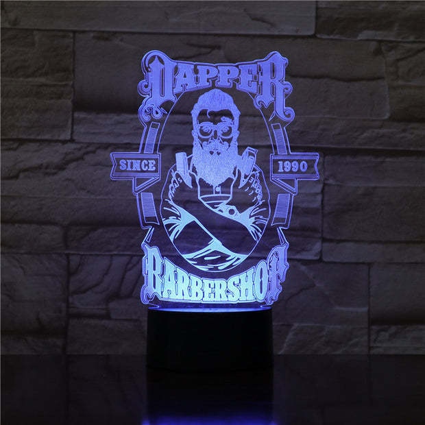 Barber Shop 3D LED Night Lamp Table Lamp Valentines Gifts for Boys Kids Sleeping Light Factory Direct Sales 3D-2291