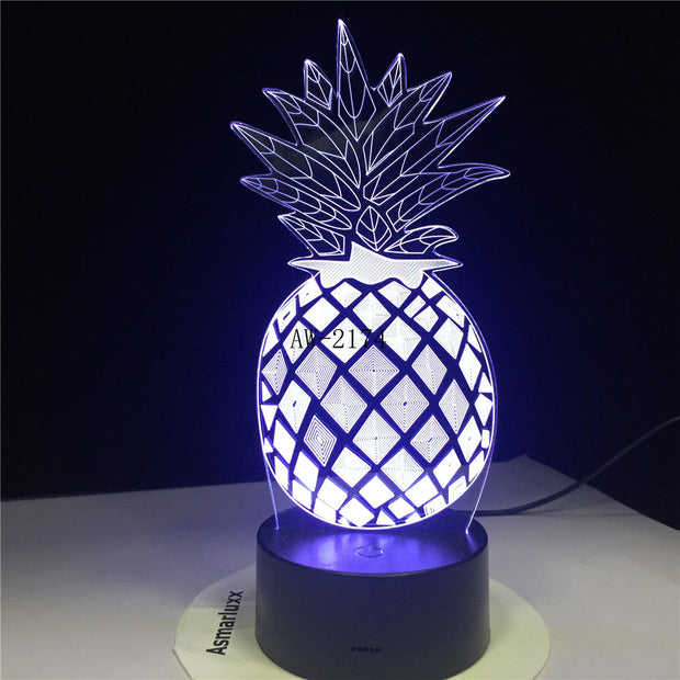 3D Pineapple Ananas LED Night Light 7 Color Change Home Room Decor Child Kids Baby Sleeping Desk Lamp Festival Gifts AW-2368