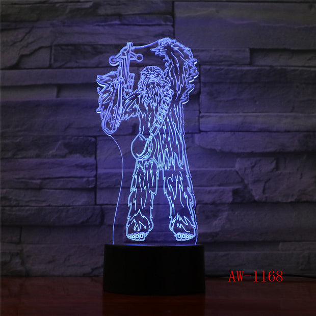 Star Warss Chewbaccass Night Light Led Touch Sensor Light Bedroom Decoration Child Nightlight Chewie Table 3d Night Lamp AW-1168