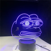 Cartoon Frog Night Lamp 3D Illusion 7 Color Changing Decorative Light Child Kids Girl Gift Desk LED Night Light Bedside AW-3033