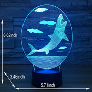 3D LED Night Lights Whale 7 Colors Change Touch Switch Hologram Atmosphere Novelty Lamp for Home Decoration Visual Illusion Gift