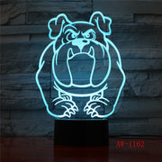 3D Visual Illusion Lamp Bulldog Poodle Jack Russell Terrier Rottweiler Dobermann LED Kids Night Light Dog Desk Light LampAW-1162