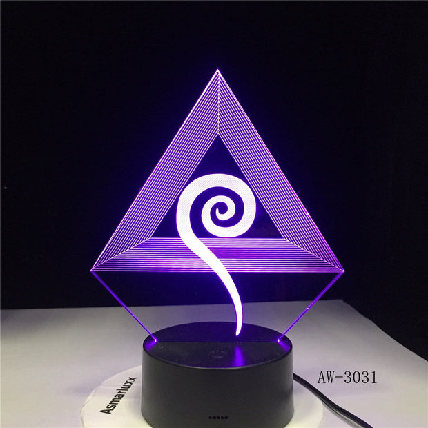 Abstract Wind Symbol 7 Colors 3D Lamp LED NightLight light Acrylic lamp Atmosphere Novelty indoor Lighting DropShipping AW-3031