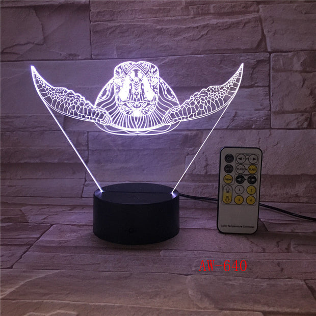Sea Turtles 3D Lamp LED Touch Light Colorful Animal Lamp Birthday Party Decoration Table Lamp For Kid's Toys Gift AW-640