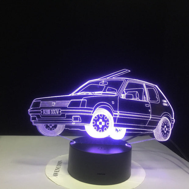 vkx nsk Touch USB Indoor Lighting Car Shape Small Night Light Novelty led 3D Visual Night Light 7 Colors Changeable Desk Lamp
