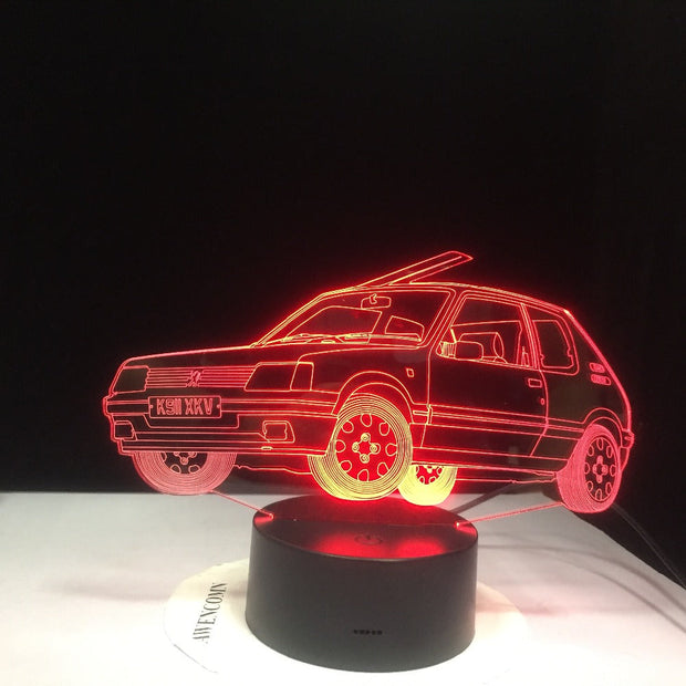 vkx nsk Touch USB Indoor Lighting Car Shape Small Night Light Novelty led 3D Visual Night Light 7 Colors Changeable Desk Lamp