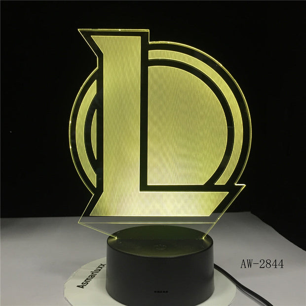 L Team 3D Lamp Night light Baby 7 Color Change Acrylic Remote Touch Switch Toilet lamp USB Energy Saving Desk lamp AW-2844