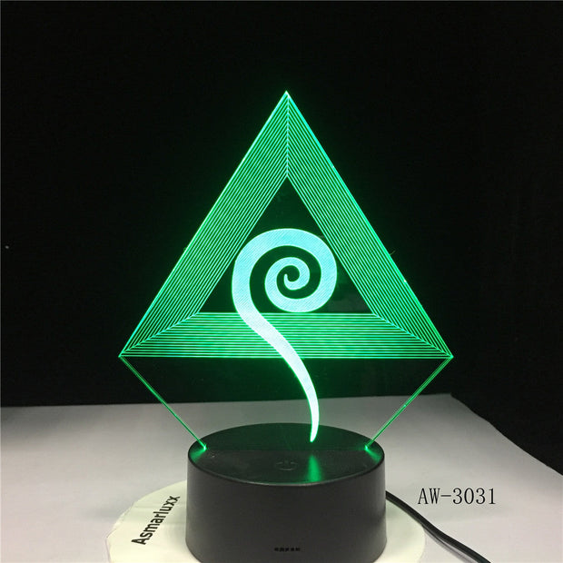 Abstract Wind Symbol 7 Colors 3D Lamp LED NightLight light Acrylic lamp Atmosphere Novelty indoor Lighting DropShipping AW-3031