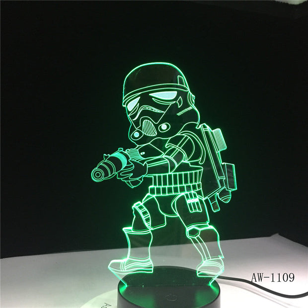 Cartoon Darth Vader 3D Illusion Table Light Mood Lamp Touch Remote Control 7 Colors Home Light Party Decor Kids Gift AW-1109