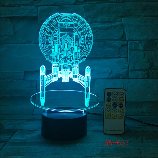 7 Colorful Changeable Mood LED Lamp 3D Led Spaceship Earth Space Desk Lighting Bedroom Bedside Decor Night Light AW-637