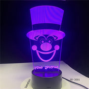 Creative Gifts Clown lamp 3D illusion LED Table lamp LED 7 Color changing USB Kids Bedroom Room Decoration Luminaria AW-3001